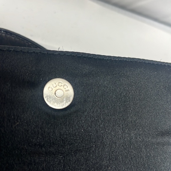 Vintage 1990’s Gucci Satin and Leather Shoulder Bag - Picture 12 of 16